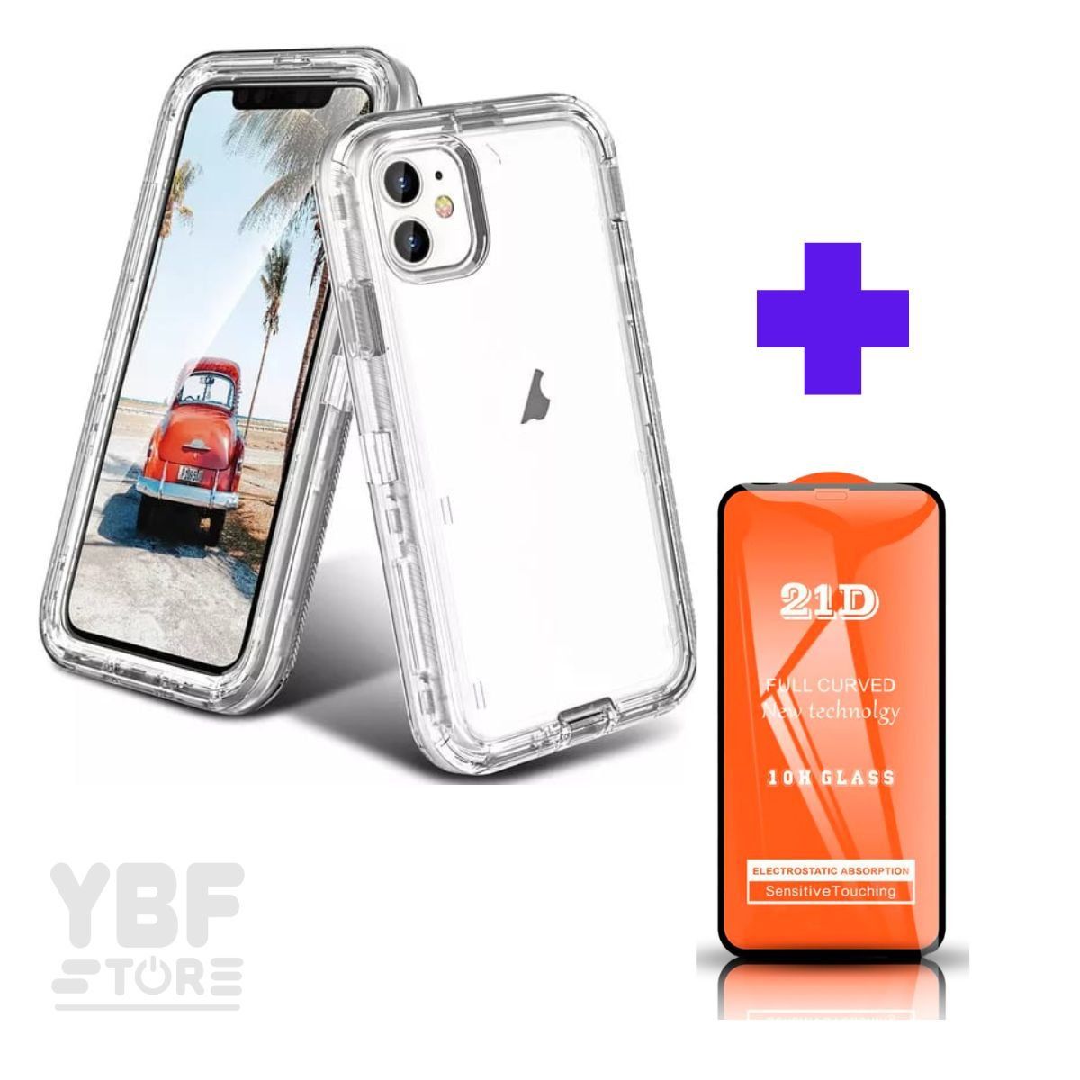 GENERICO - Case 360 Antishock 3 en 1 para iPhone XR + Mica Vidrio 9D 21D