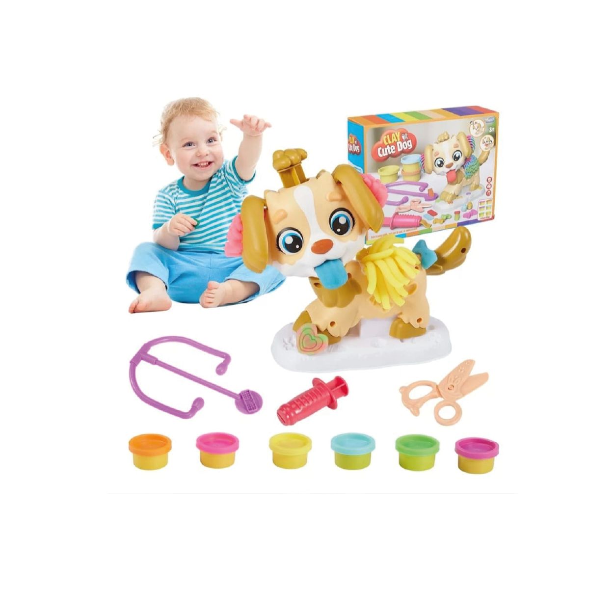 IDEAL BABY & KIDS - PERRITO CON PLASTILINA MOLDEABLE