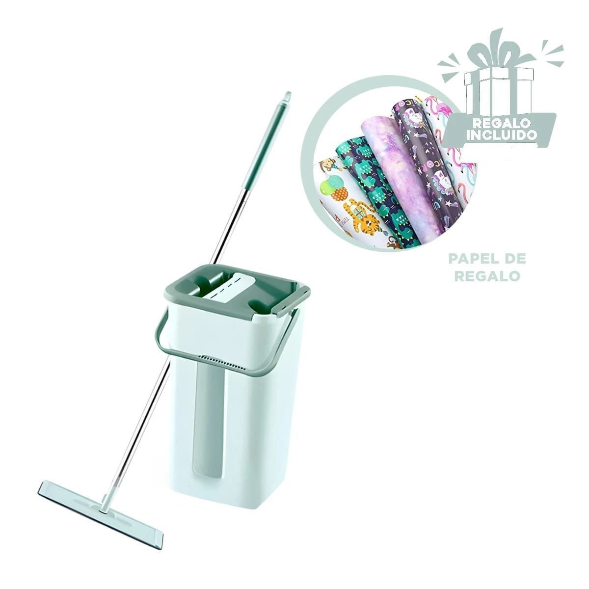 RYBIU IMPORT - Trapeador Compacto de Color Verde Agua Y+Papel de Regalo