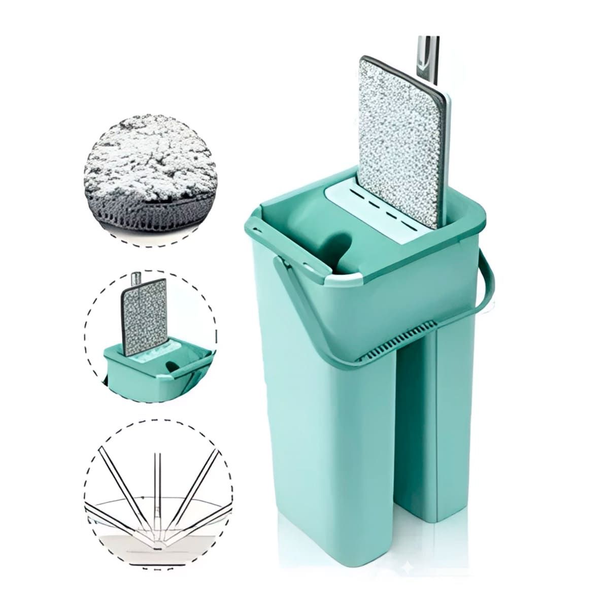 RYBIU IMPORT - Trapeador Compacto de Color Verde Agua Y+Papel de Regalo