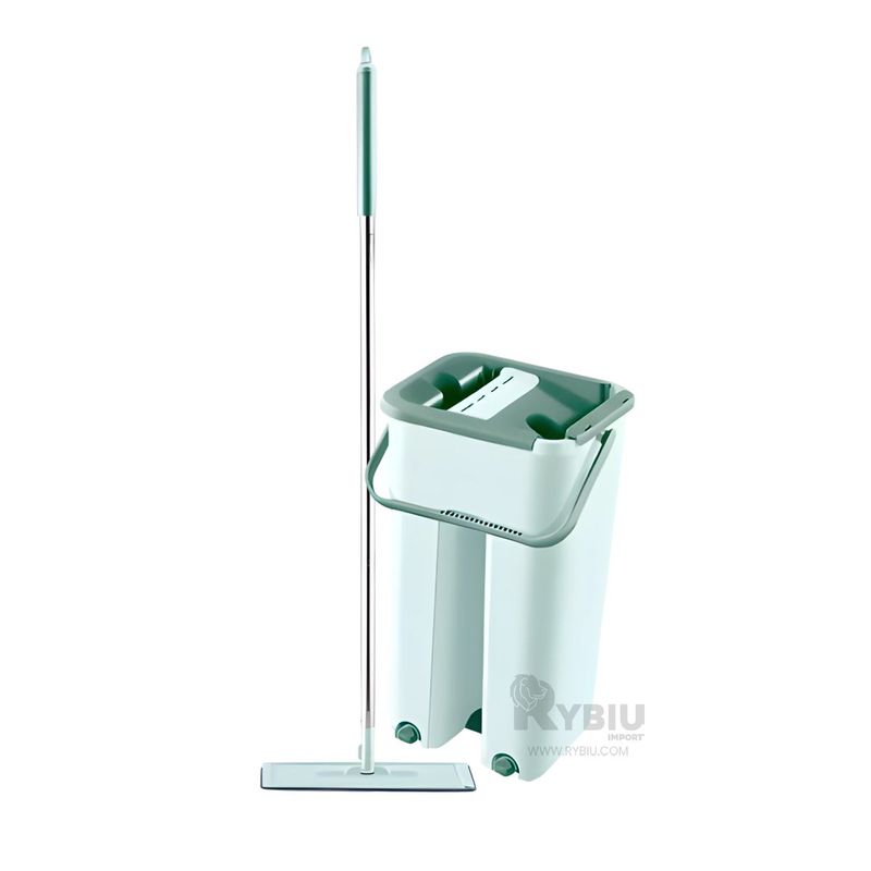 RYBIU IMPORT - Trapeador Magico 360 con Balde Centrifugador Verde Agua