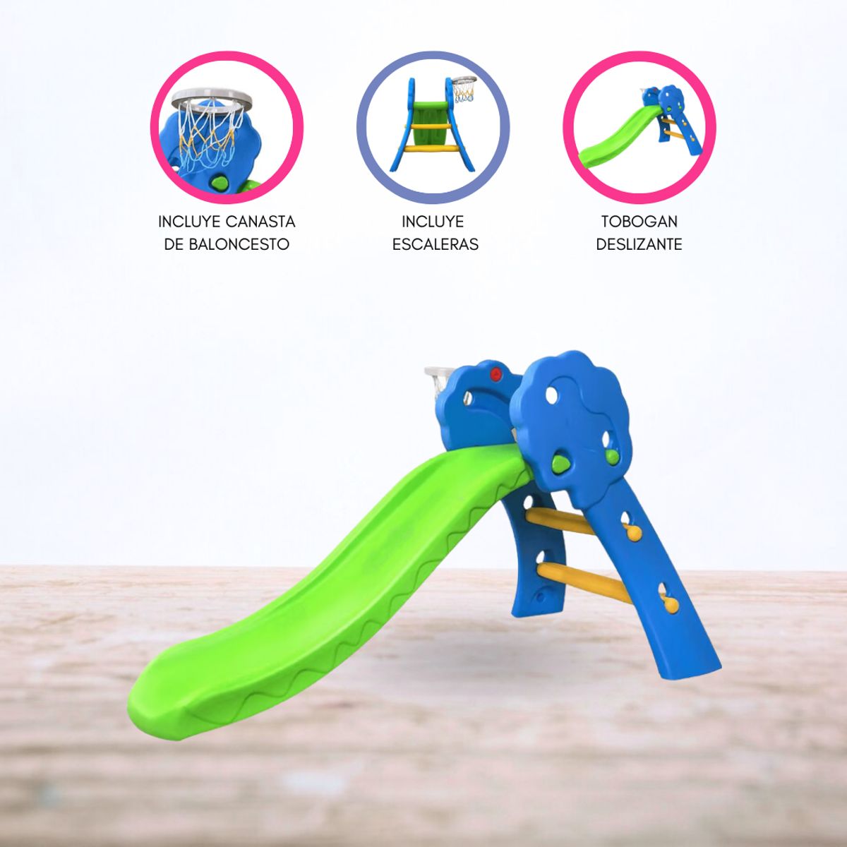 CUZKA - Tobogan con Canasto para Niños «RIDERE»