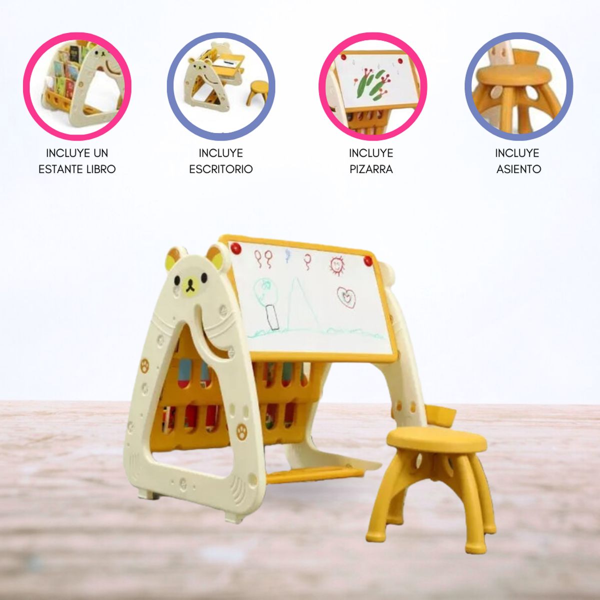 CUZKA - Pizarra 3 en 1 para Niños «MURALE»