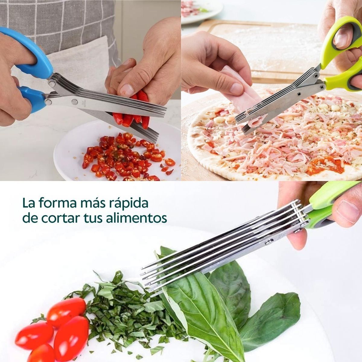 HOGARMAS - Tijera Corta Verduras de 5 Cuchillas