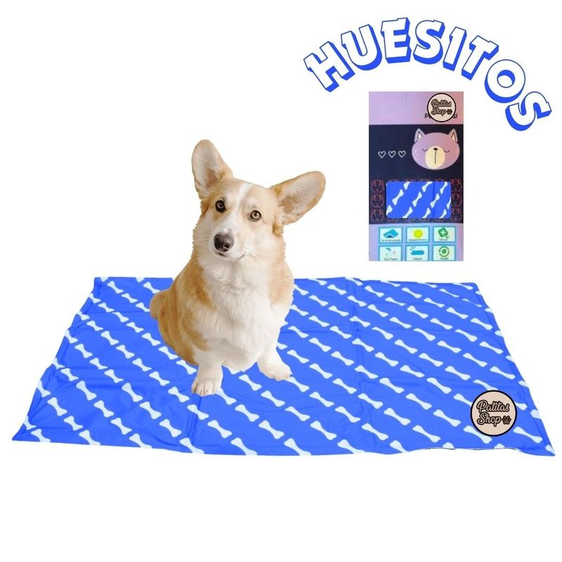 GENERICO - Manta Refrigerante para Mascotas TALLA L Diseño Huesitos