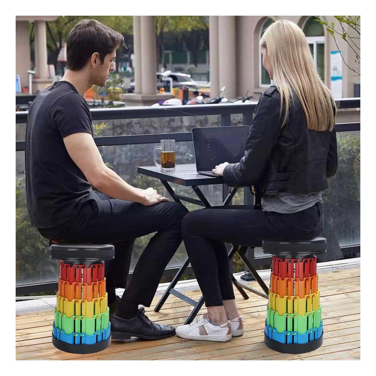 RYBIU IMPORT - Banca Multiusos con Apoyo en Color Negro Y+Gift Stickers