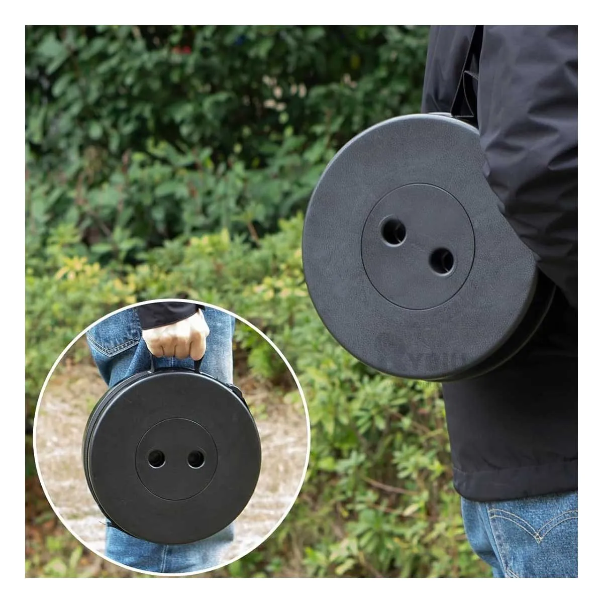 RYBIU IMPORT - Banca Facil de Transportar en Color Negro Y+Gift MiniAgenda