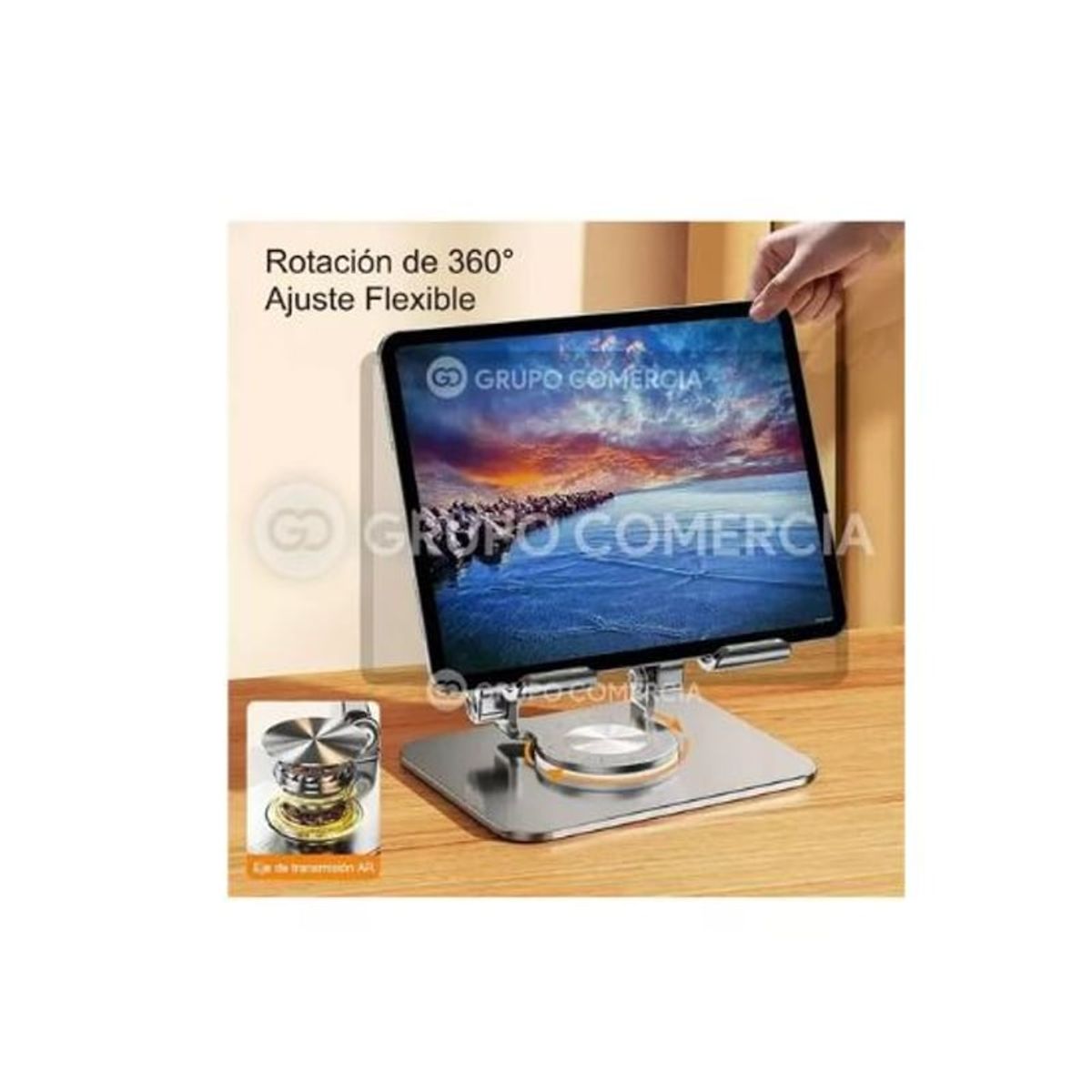 OEM - Soporte para tablet - movil giratorio y Portatil Base Aluminio