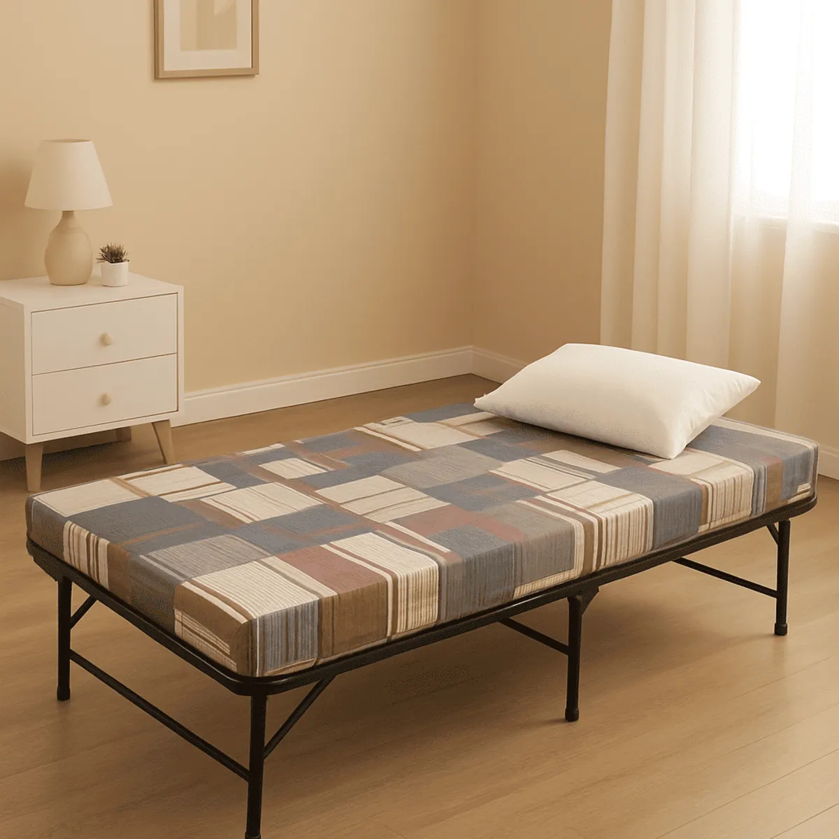 GENERICO - Cama Plegable Nacional con colchón de 4 + almohada