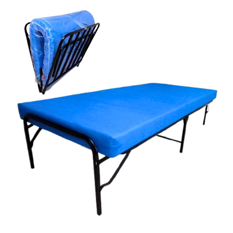 GENERICO - Cama Plegable 1 Plaza 1/2 con Colchón 4"