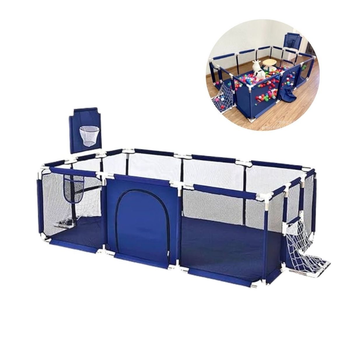 GENERICO - Corral Parque Infantil De Basquet Y Futbol Bebé Niño