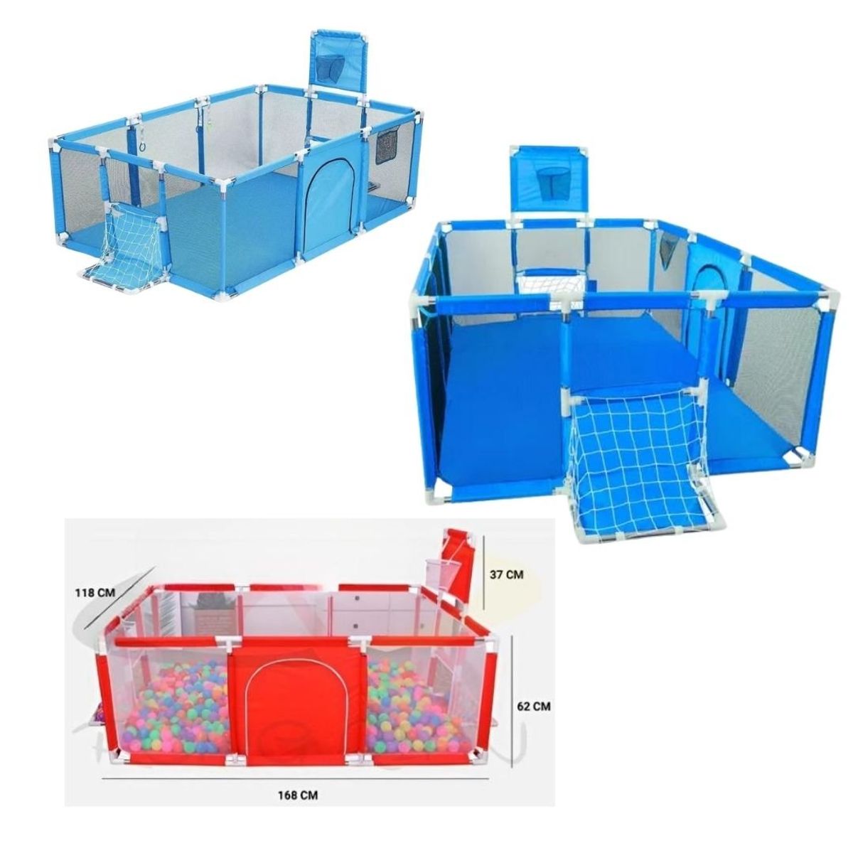 GENERICO - Corral Parque Infantil De Basquet Y Futbol Bebé Niña
