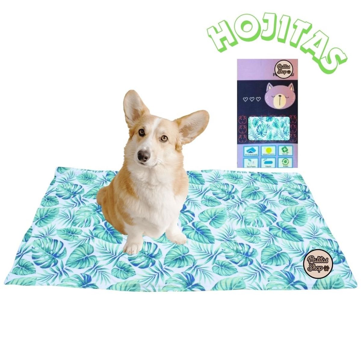 GENERICO - Manta Refrigerante para Mascotas TALLA XXL Diseño Hojitas