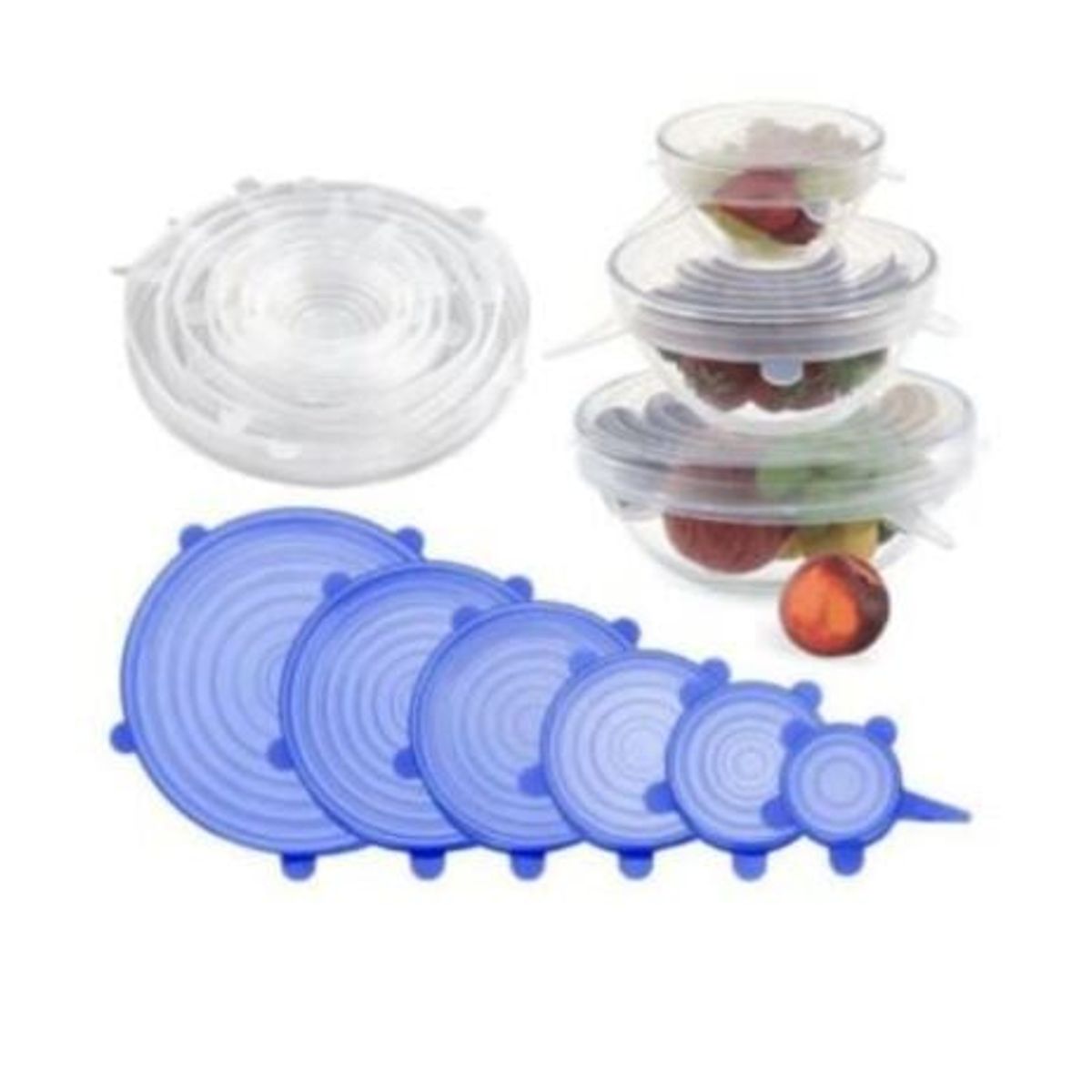 GENERICO - Tapas Elásticas para Alimento de 6 Piezas