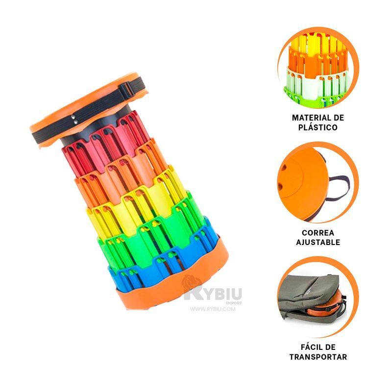 RYBIU IMPORT - Banca con Diseño Animado en Tono Naranja Y+Post-it Adhesivos