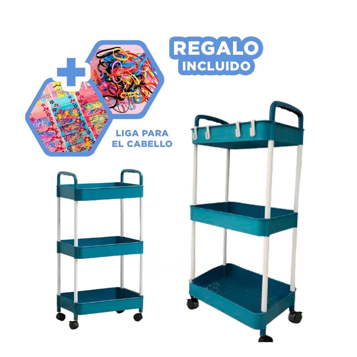 GENERICO - Estanteria Elegante en Color Azul Y+Ligas de Regalo