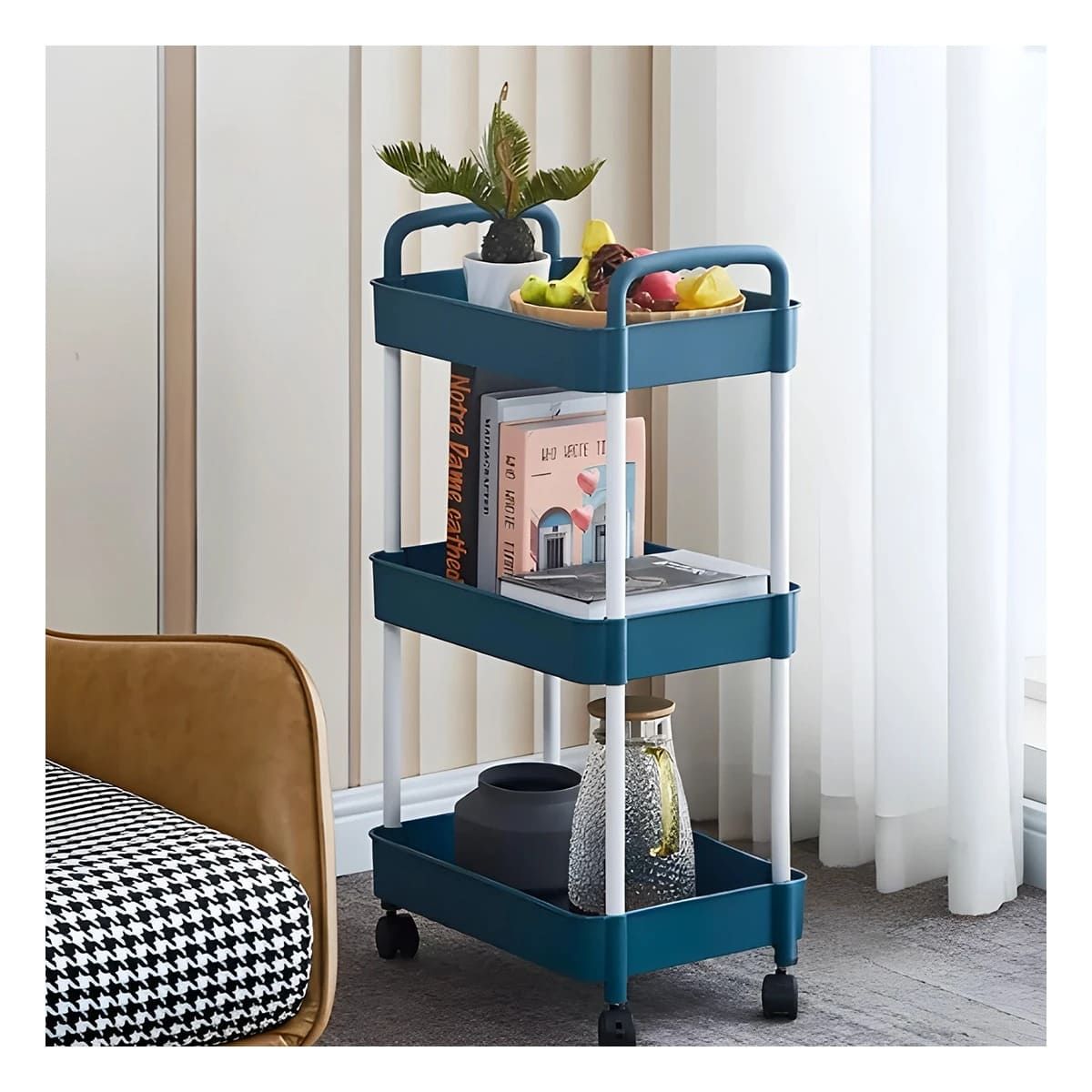 GENERICO - Estanteria Elegante en Color Azul Y+Ligas de Regalo