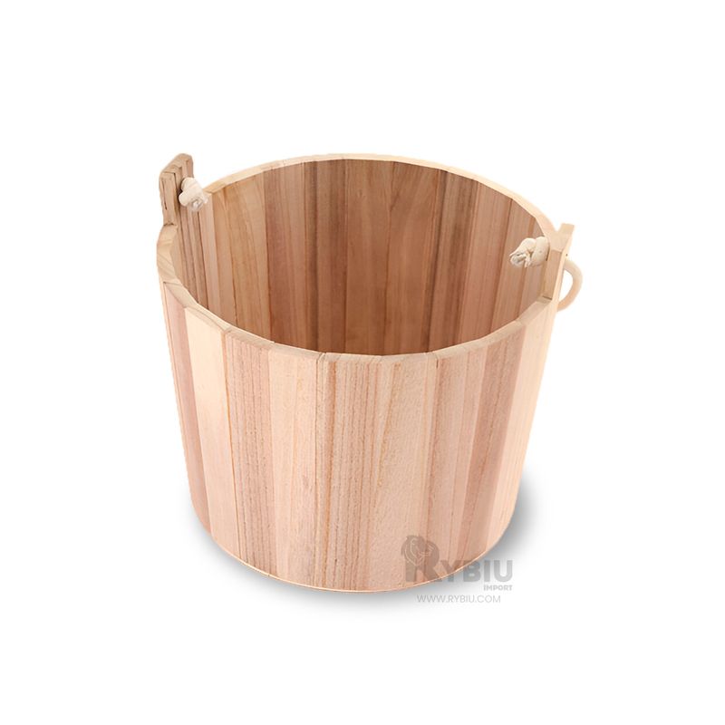 RYBIU IMPORT - Balde Moderno para Hogar en Tono Madera Y+Gift MiniAgenda