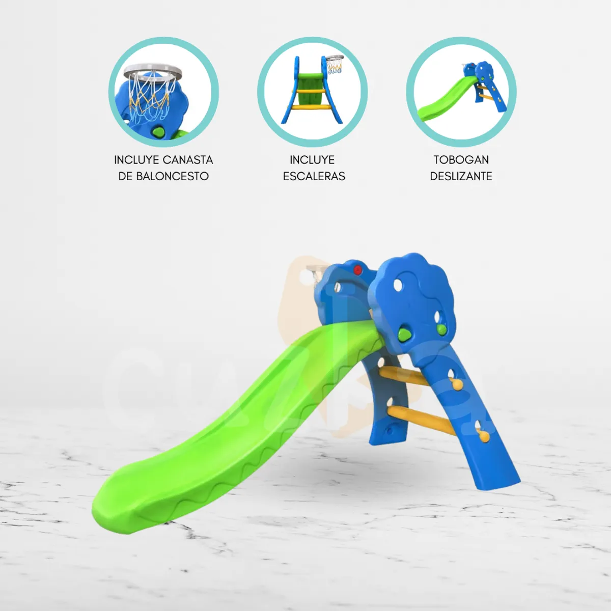 CUZKA - Tobogan con Canasto para Niños «RIDERE»