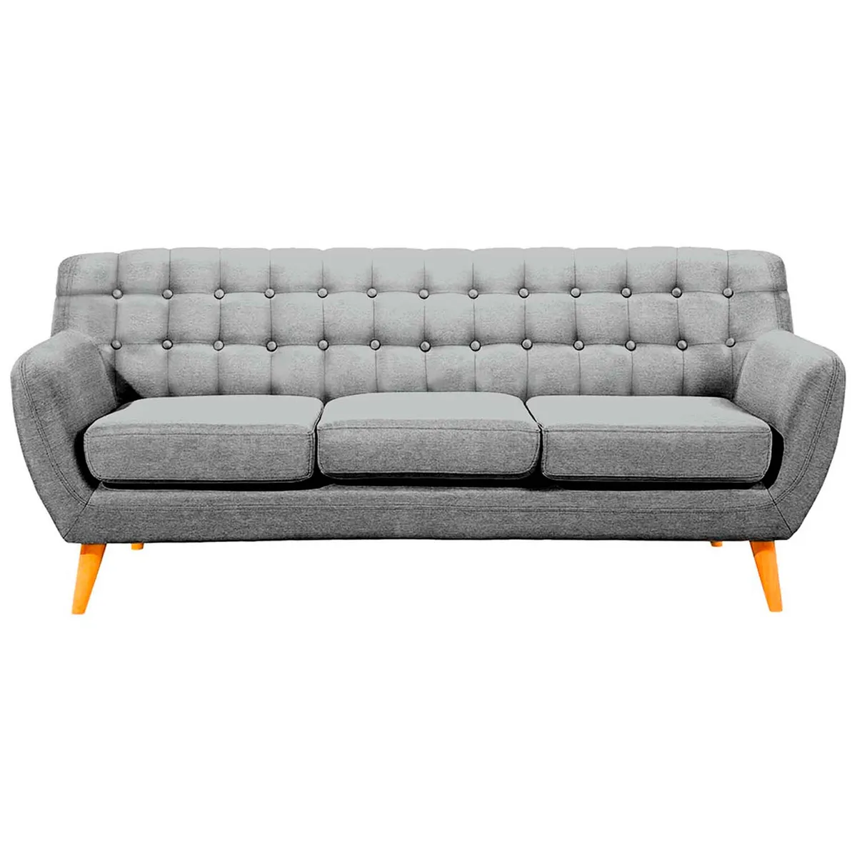 BARAKA HOME - Sofá Vintage Louth 3 cuerpos - Gris claro