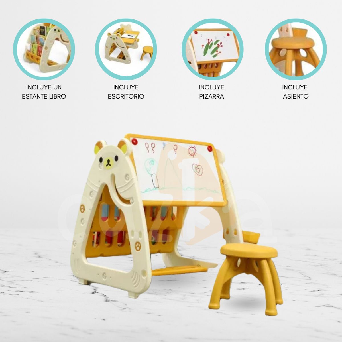 CUZKA - Pizarra 3 en 1 para Niños «MURALE»