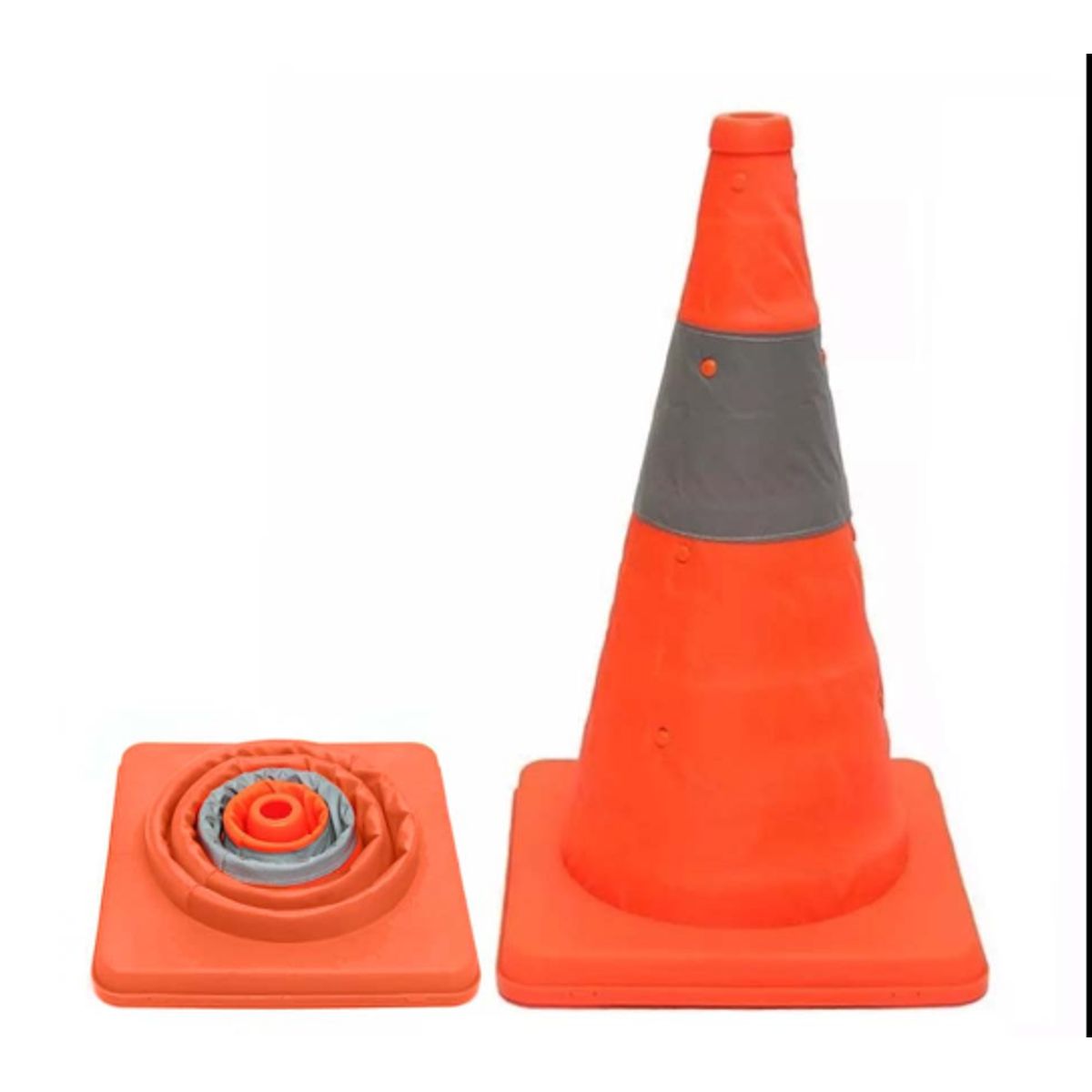 GENERICO - Cono De seguridad Retráctil De 40 Cm de alto Con Cintas