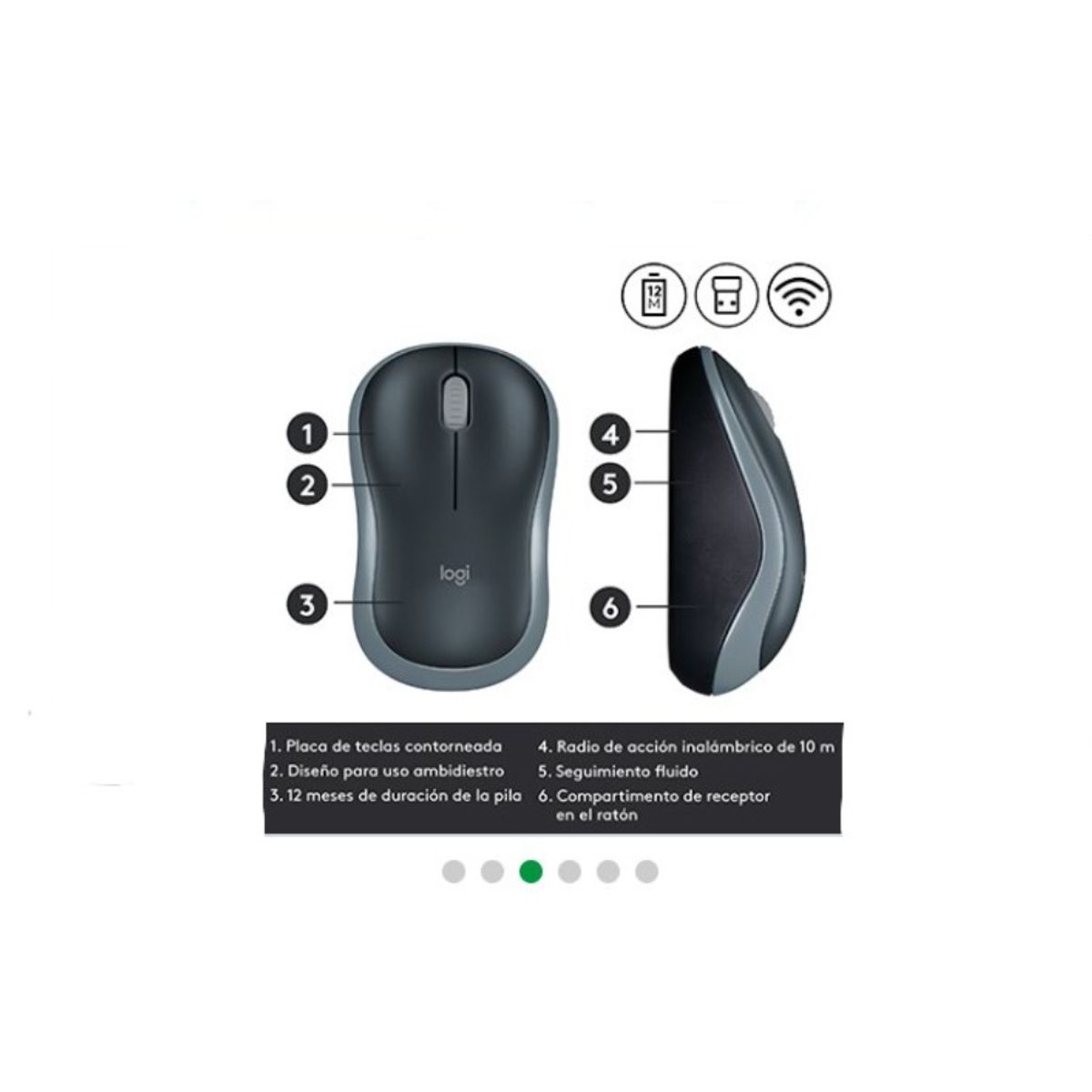 LOGITECH - Mouse Logitech M185 Inalámbrico-Gr