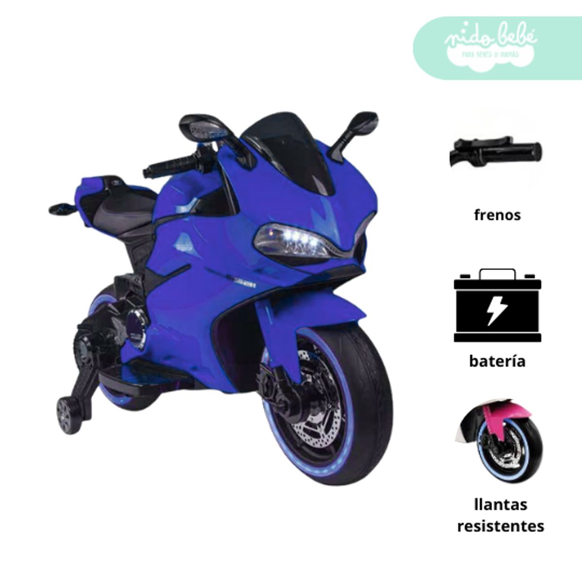 GENERICO - Moto a Bateria tipo DUCATI Blue
