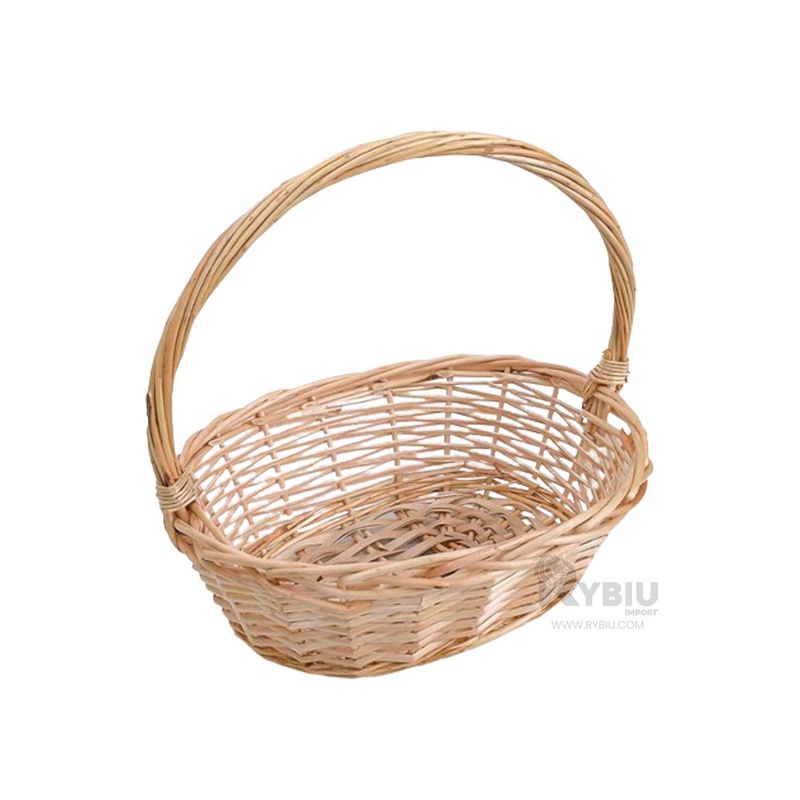 RYBIU IMPORT - Canasta Ovalada Decorativa de Mimbre en Color Marron