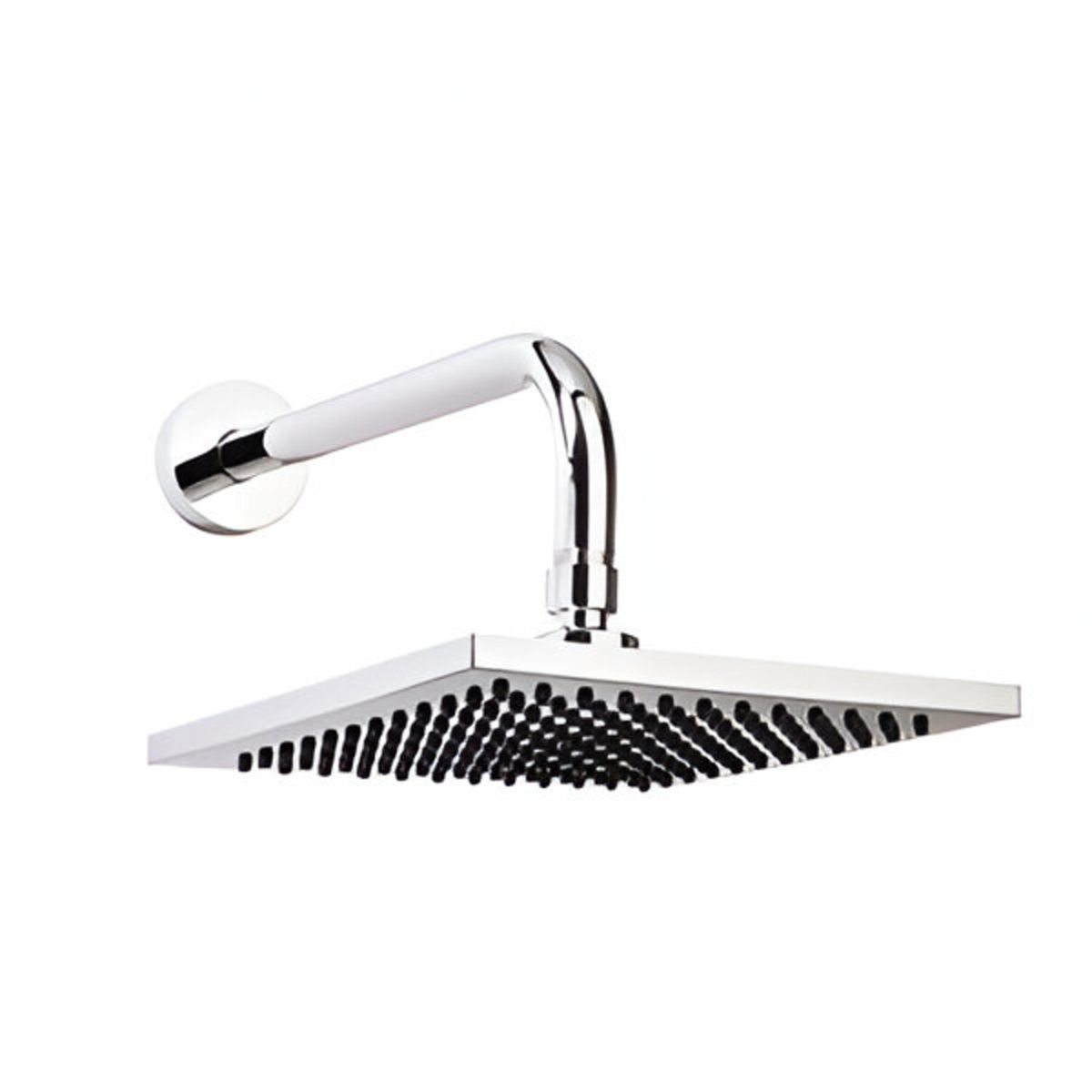 HELVEX - Regadera Cuadrada Fija Proyecta Anticalcáreo Brazo Incluido