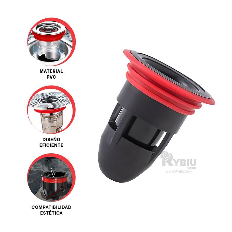 RYBIU IMPORT - Desague Resistente para Olores en Negro Y+Post-it Adhesivos