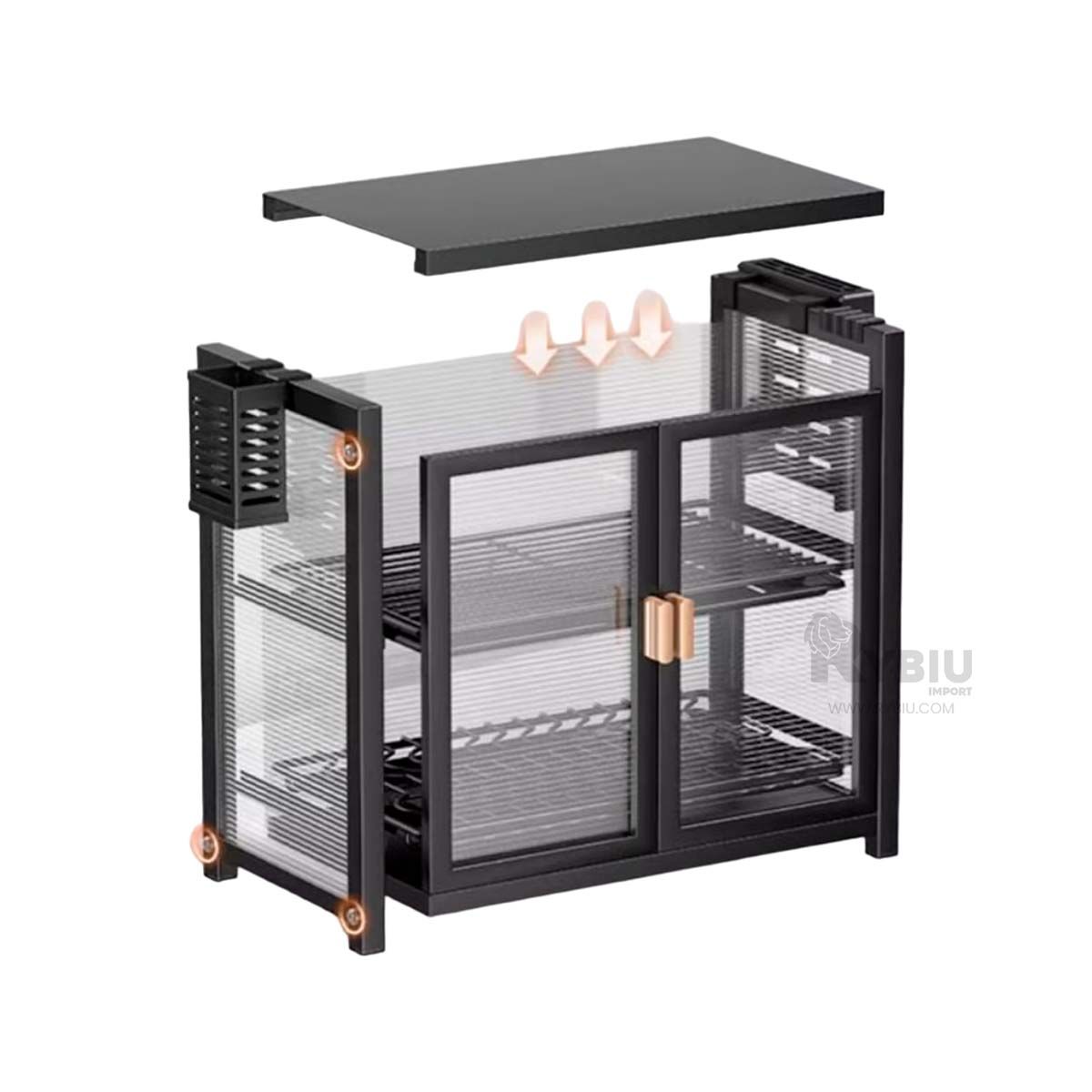 RYBIU IMPORT - Escurreplatos con 2 Pisos en Color Negro Y+Post-it Adhesivos