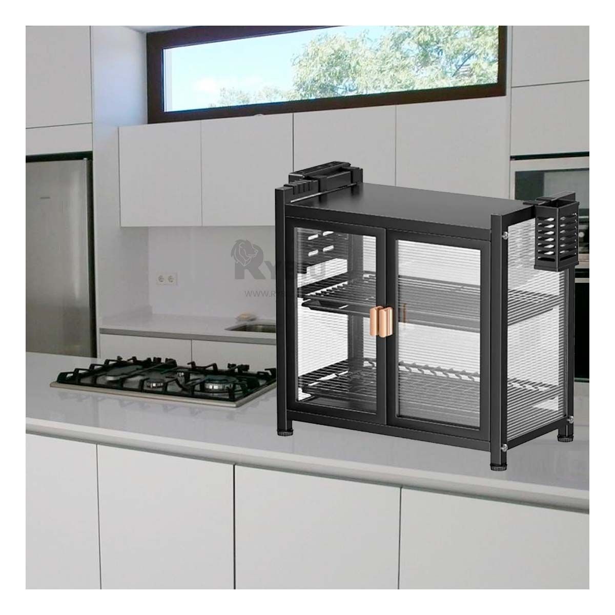 RYBIU IMPORT - Escurreplatos con 2 Pisos en Color Negro Y+Post-it Adhesivos