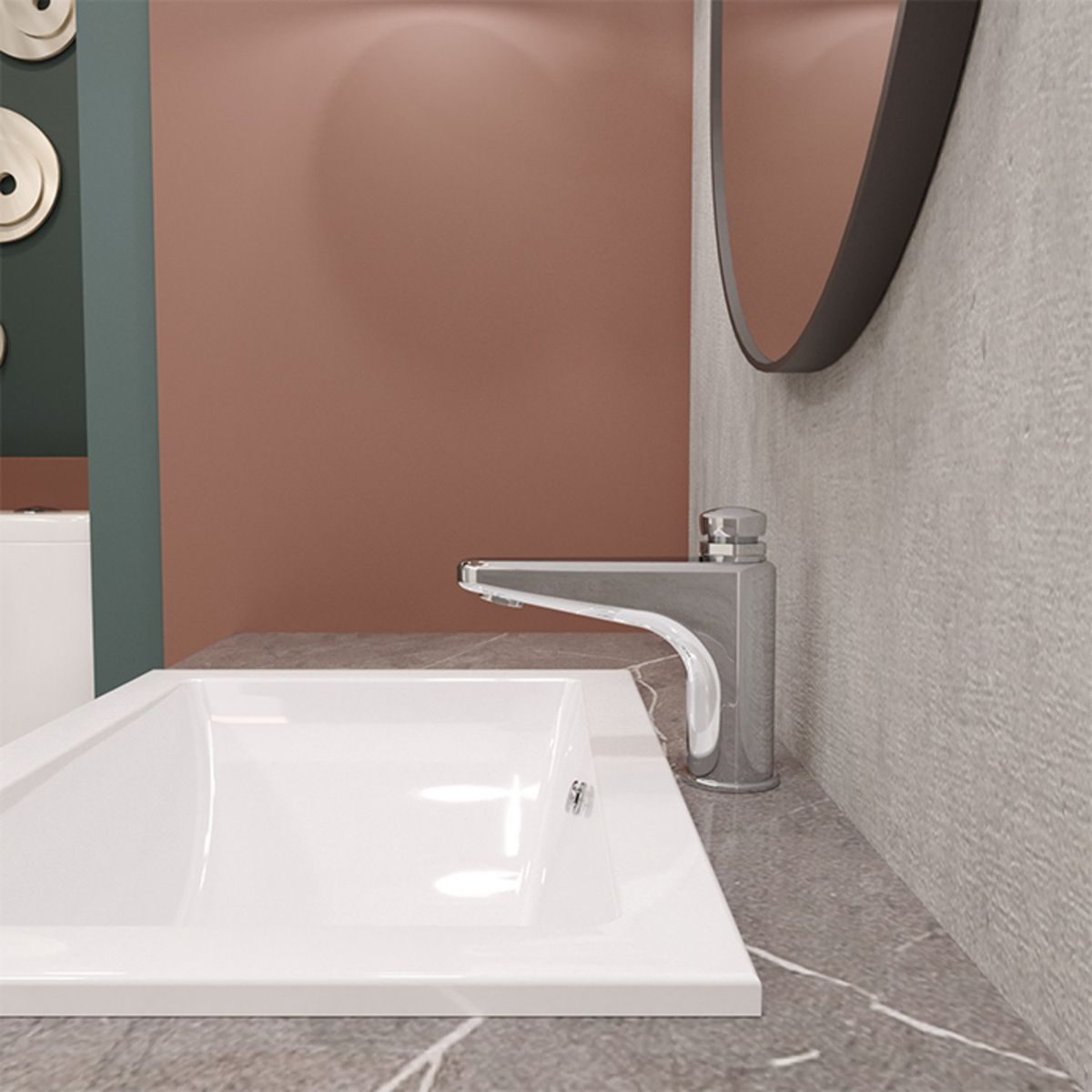 HELVEX - Llave de Bacha Temporizadora a Piso Cromo