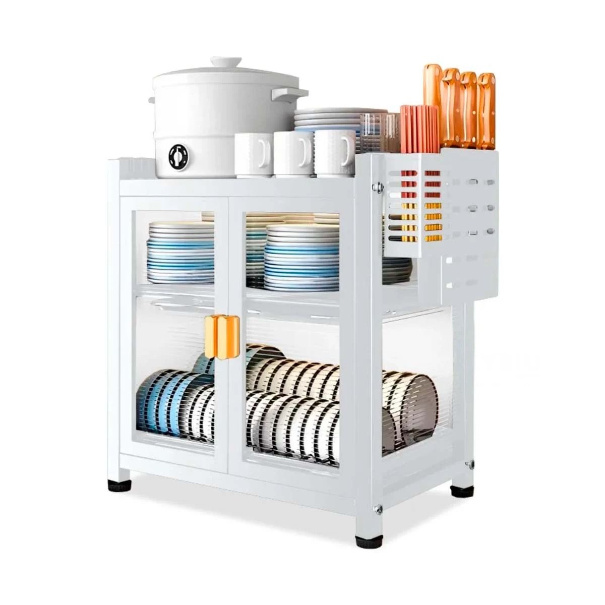 RYBIU IMPORT - Escurridor de Platos de 2 Niveles Cerrado en Color Blanco