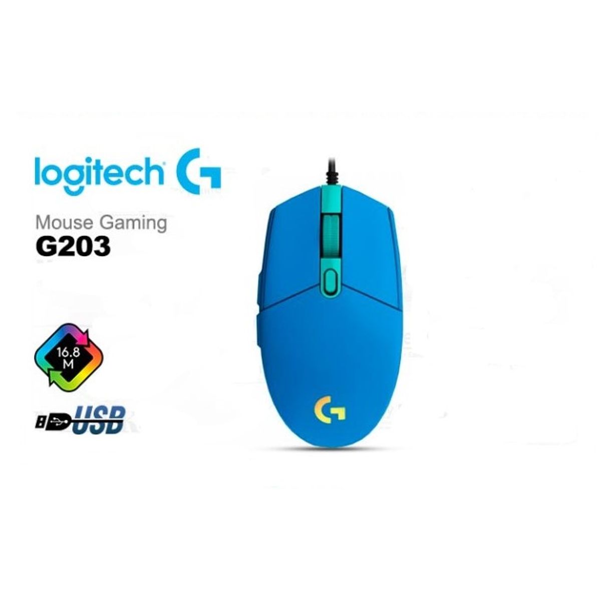 LOGITECH - Mouse Logitech G203 Lightsync  - AZUL