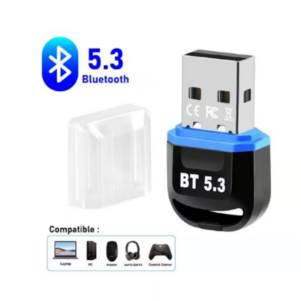GENERICO - Adaptador para PC Dongle Usb Bluetooth 5,3 Negro