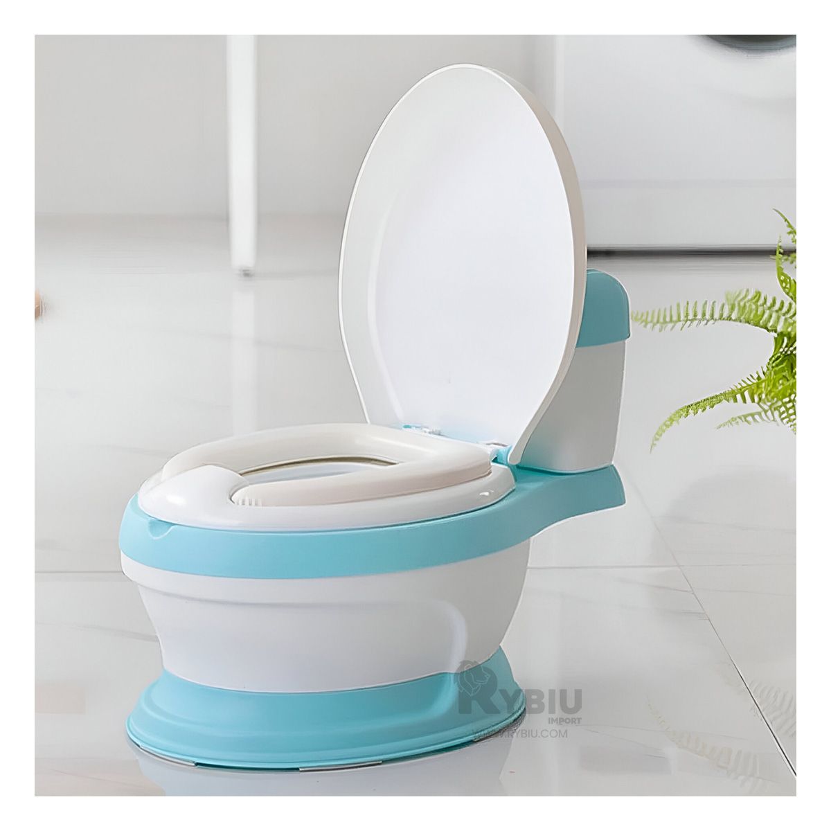 GENERICO - Inodoro Resistente de Color Celeste Y+Papel de Regalo