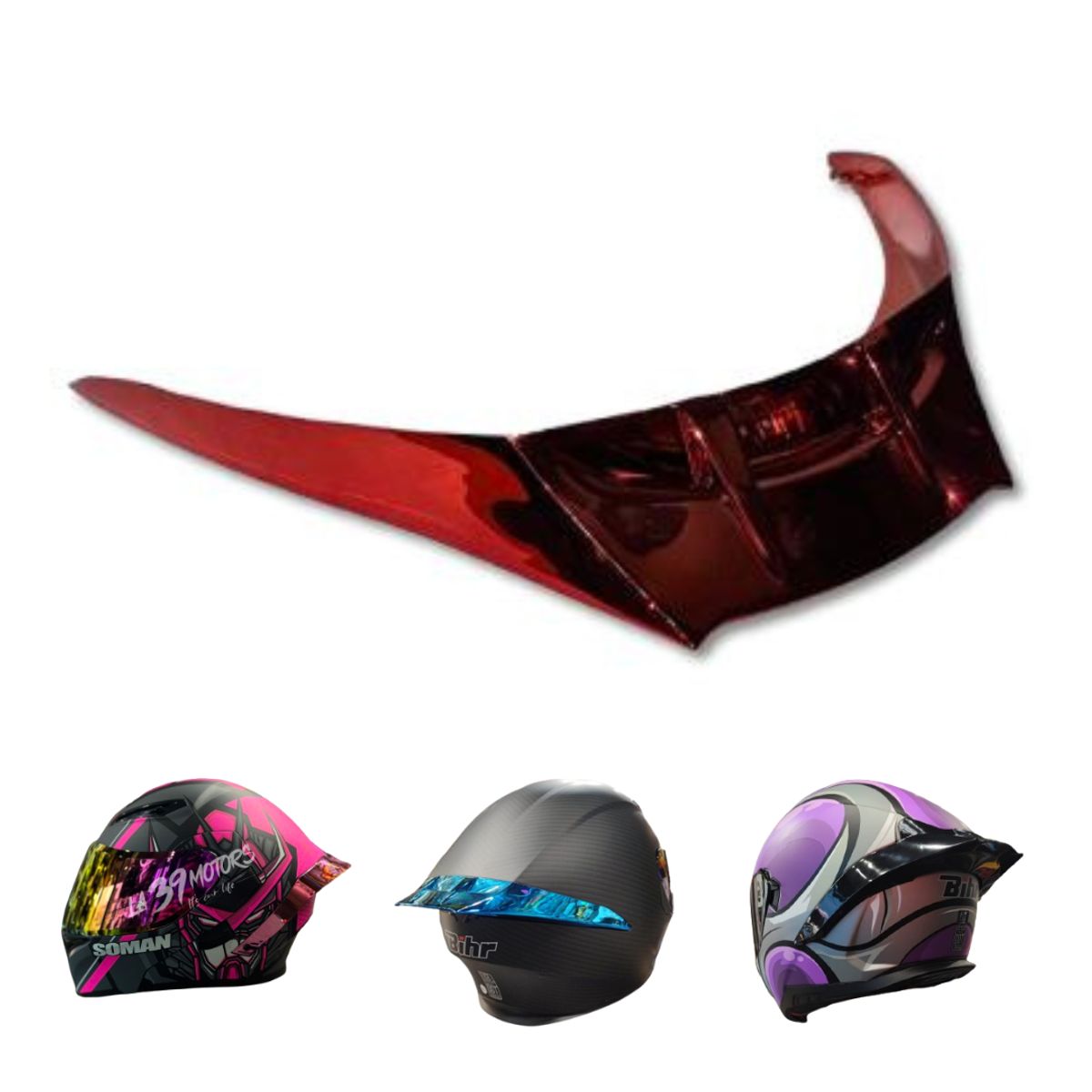 GENERICO - Repuesto Aleron Para Casco Rojo Bihr Y Soman