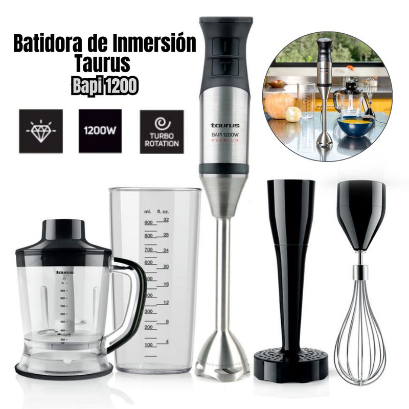 TAURUS - Batidora de Inmersion Taurus Bapi 1200 Premium Complete