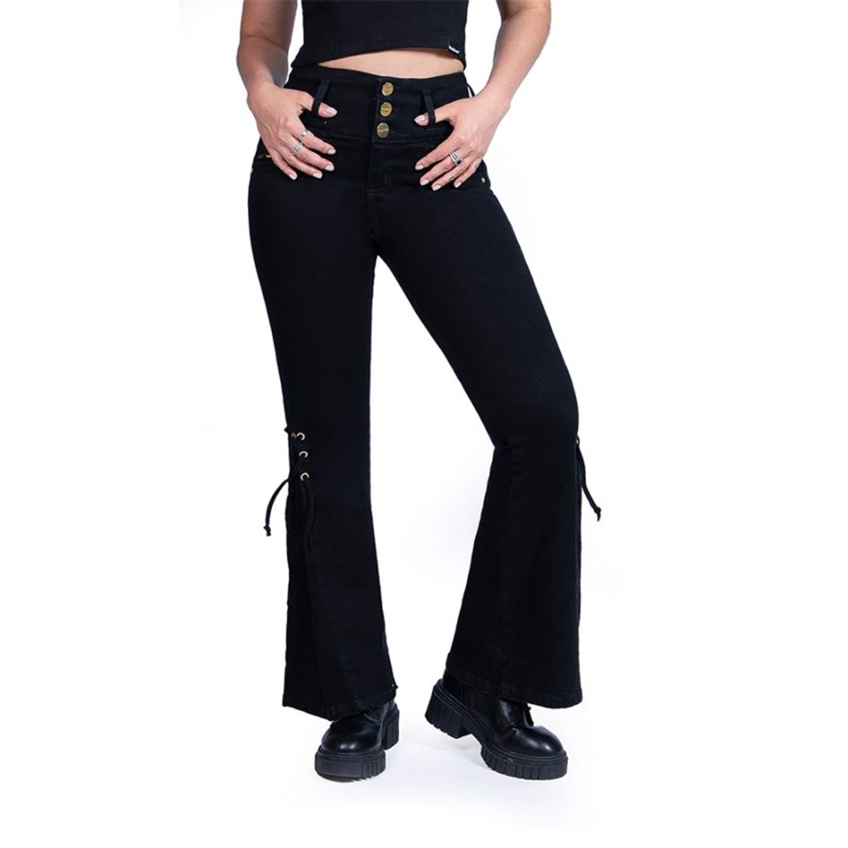 CHEVIOTTO - Jeans 14477 Push Up Negro, Realzante y Escultor, Diseño Colombiano