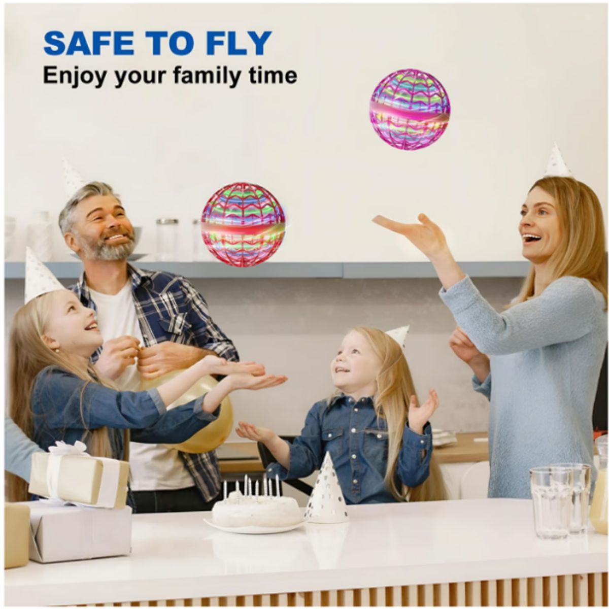 GENERICO - Esfera voladora flynova pro giratoria 360° luces led