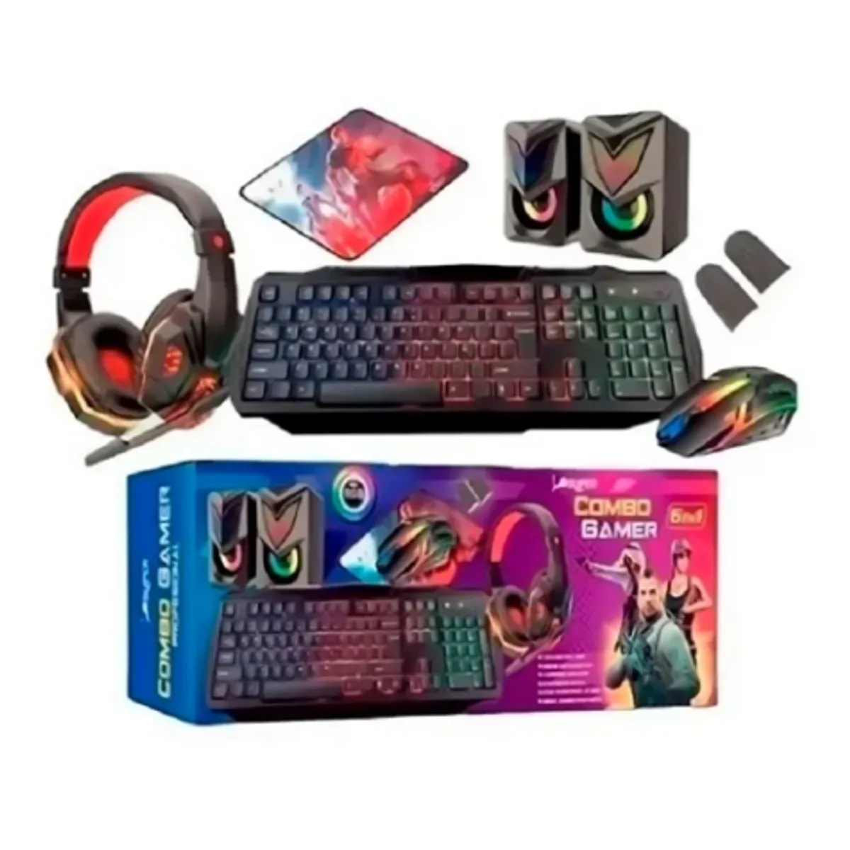 GENERICO - COMBO 6 EN 1 GAMER PROFESIONAL RGB MS-52 SUPER