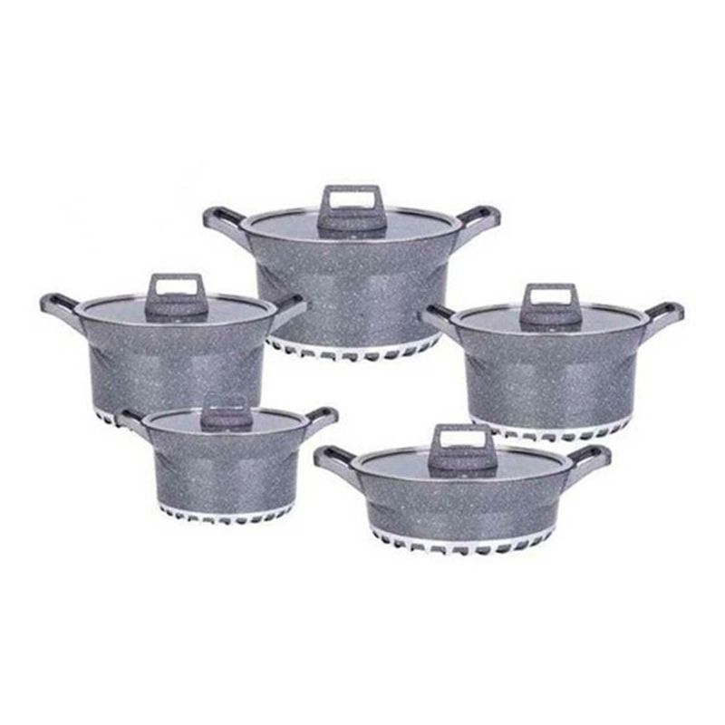 VALESKA - Juego de Ollas de roca volcánica VALESKA vl-let010 10 piezas - plomo