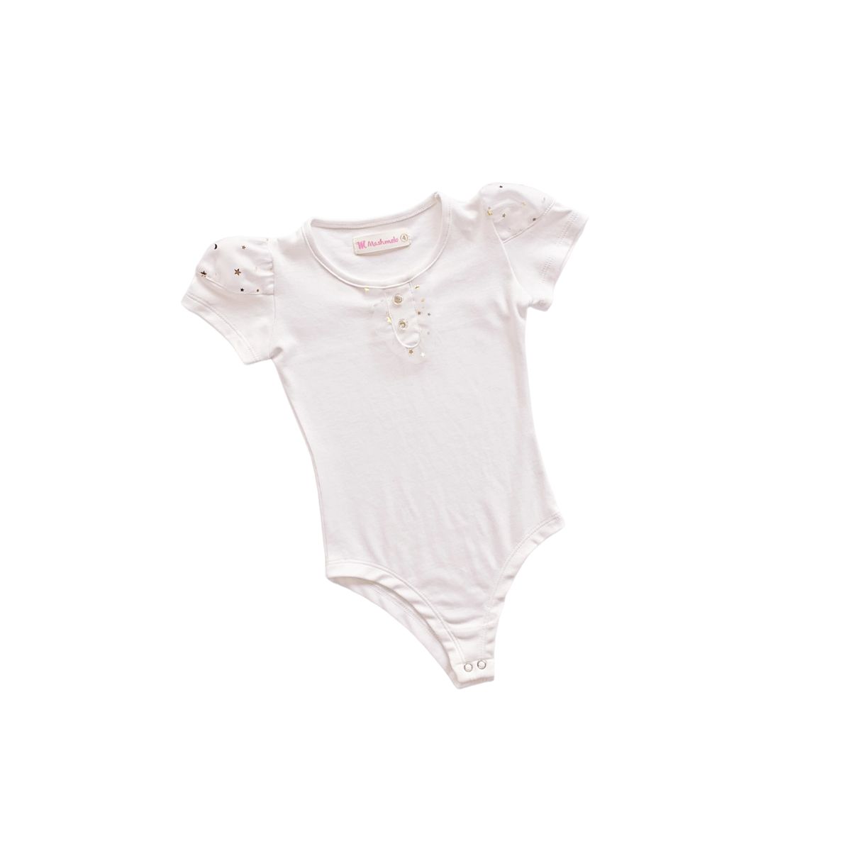 KIDS MASHMELO - Body para Niña con Mangas de Tul de Estrellas - Kids Mahmelo