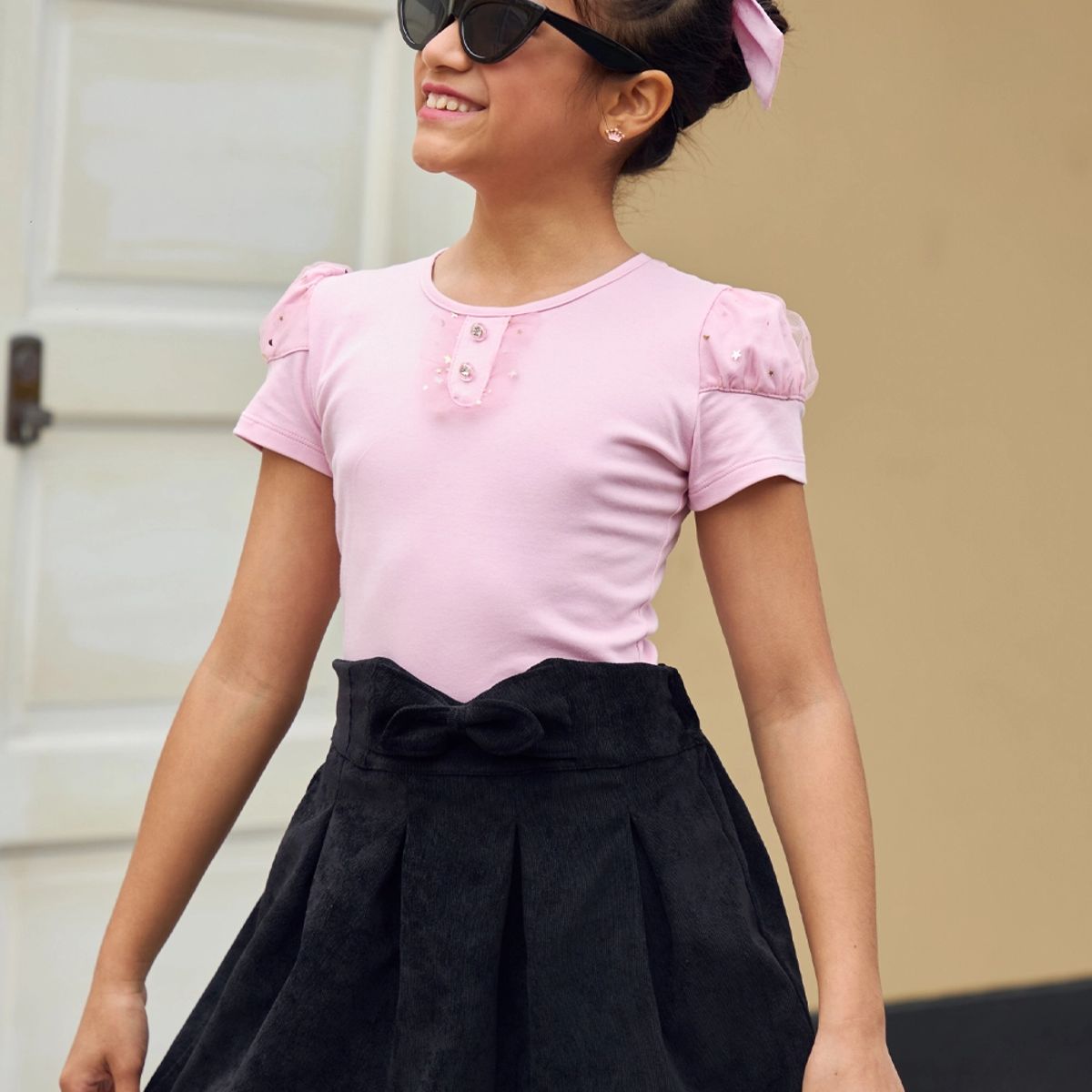 KIDS MASHMELO - Body para Niña con Mangas de Tul de Estrellas - Kids Mahmelo