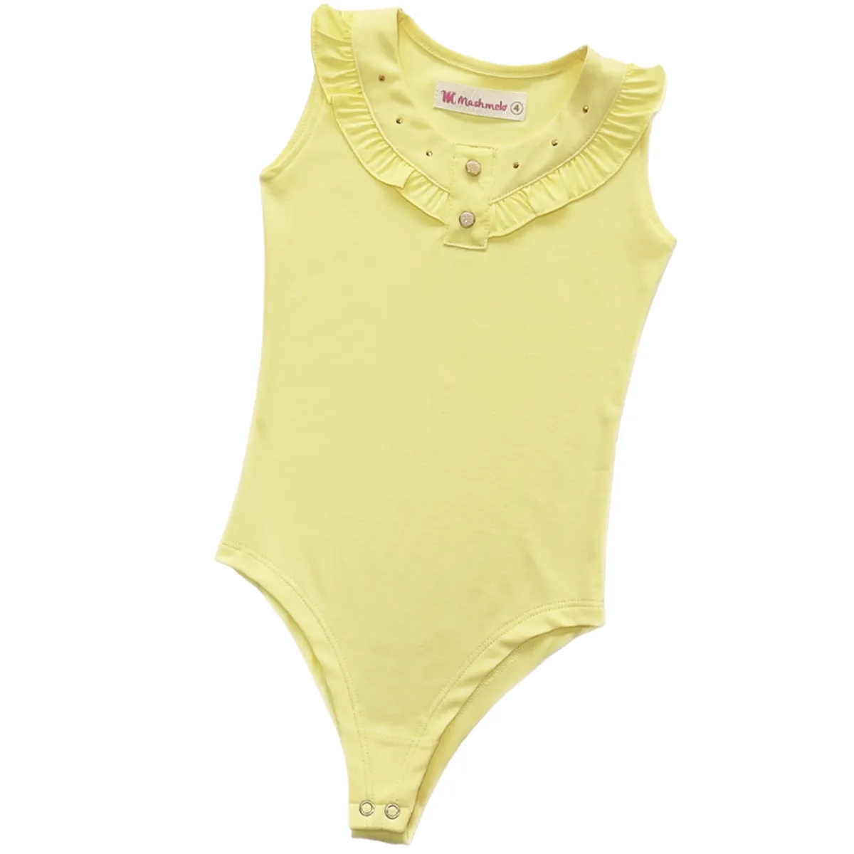 KIDS MASHMELO - Body para Niña de Algodón con Volante de Seda - Kids Mahmelo