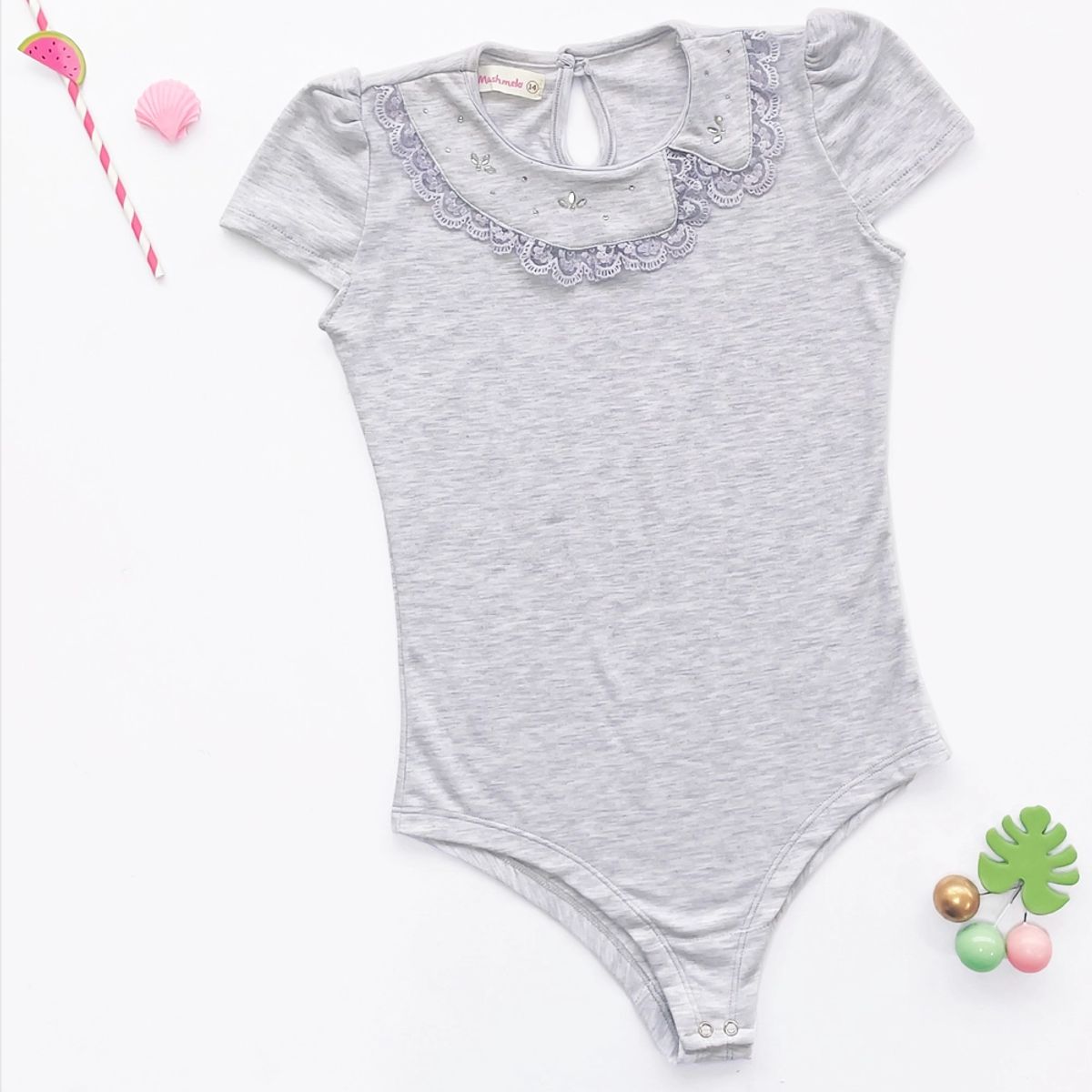 KIDS MASHMELO - Body para Niña con Cuello Bb y Volante - Kids Mahmelo