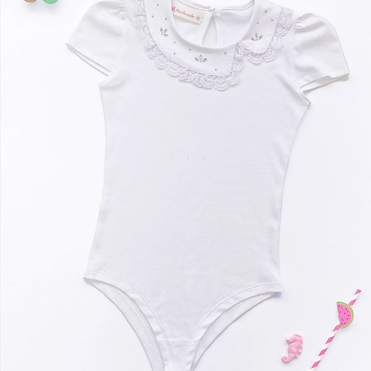 KIDS MASHMELO - Body para Niña con Cuello Bb y Volante - Kids Mahmelo