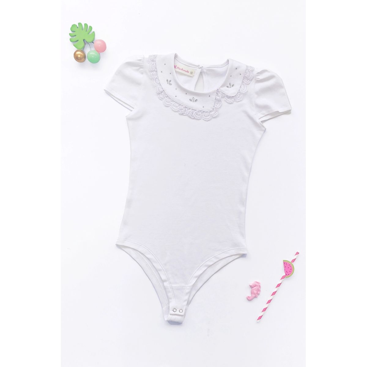 KIDS MASHMELO - Body para Niña con Cuello Bb y Volante - Kids Mahmelo
